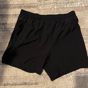 Large Black Athletic Men's Shorts with 6” Seam
